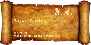 Major Albina névjegykártya